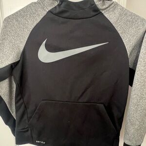 Nike Black Dri-FIT Pullover Hoodie with Subtle Gray Trim
